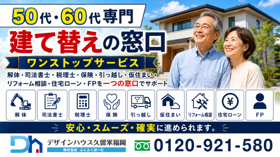 【新サービス開始】50代・60代のための「建て替え資金計画」を始めました
