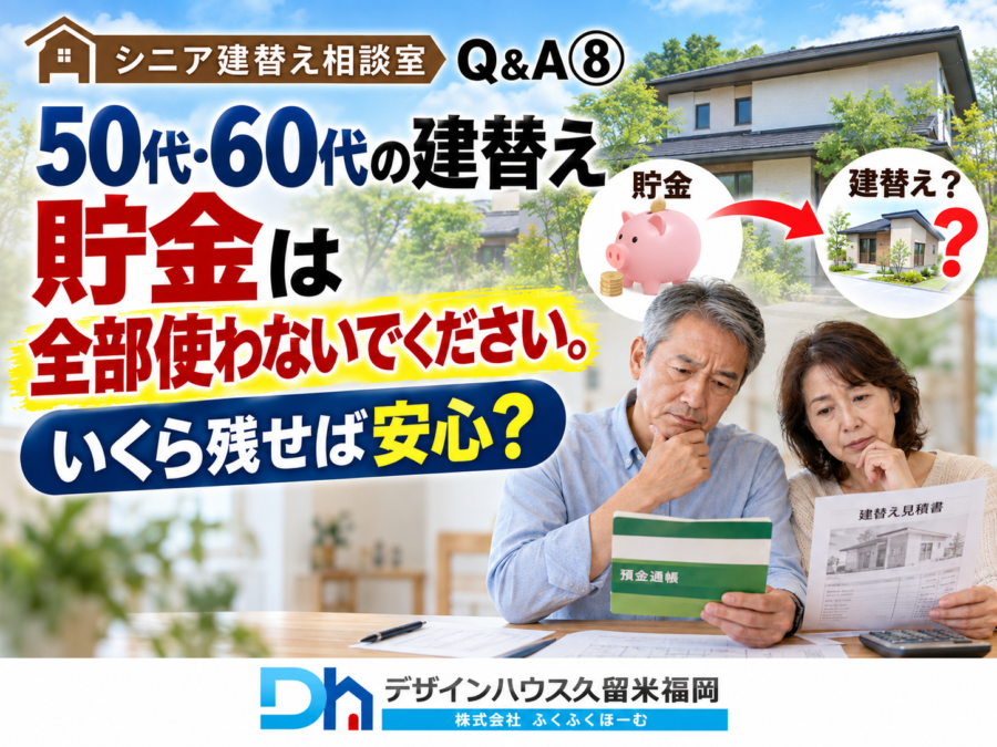 50代・60代の建替え、貯金はいくら残せば安心？老後資金まで考えた資金計画
