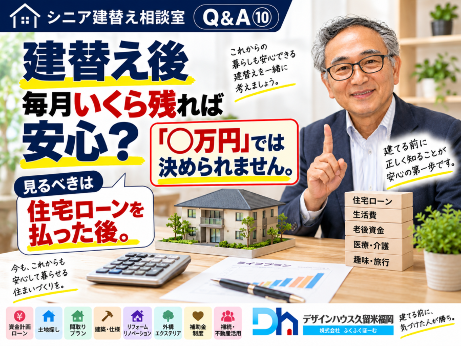 50代・60代の建替え｜住宅ローンを払った後、生活費はいくら残せば安心？