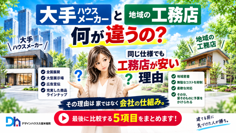 ハウスメーカーと工務店同じ仕様なのに工務店が安い理由画像
